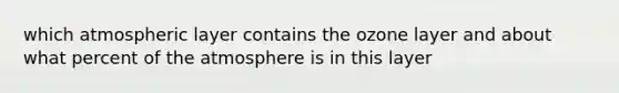 which atmospheric layer contains the ozone layer and about what percent of the atmosphere is in this layer