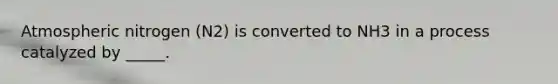 Atmospheric nitrogen (N2) is converted to NH3 in a process catalyzed by _____.
