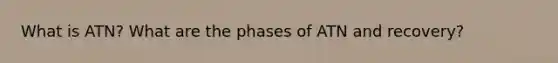 What is ATN? What are the phases of ATN and recovery?