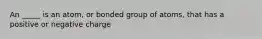 An _____ is an atom, or bonded group of atoms, that has a positive or negative charge