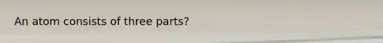 An atom consists of three parts?