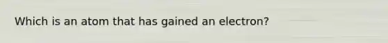 Which is an atom that has gained an electron?