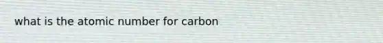 what is the atomic number for carbon