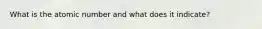 What is the atomic number and what does it indicate?