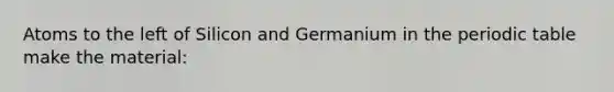 Atoms to the left of Silicon and Germanium in the periodic table make the material: