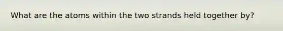 What are the atoms within the two strands held together by?