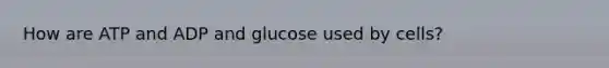 How are ATP and ADP and glucose used by cells?