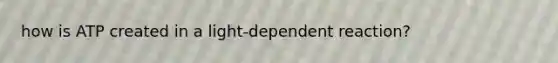 how is ATP created in a light-dependent reaction?