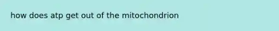 how does atp get out of the mitochondrion