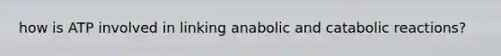 how is ATP involved in linking anabolic and catabolic reactions?