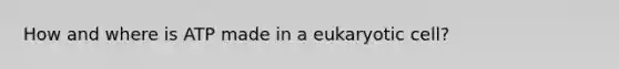 How and where is ATP made in a eukaryotic cell?