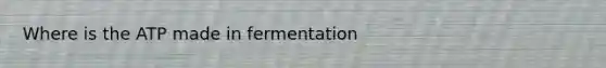 Where is the ATP made in fermentation