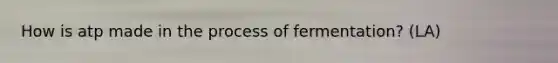 How is atp made in the process of fermentation? (LA)