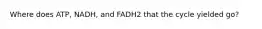 Where does ATP, NADH, and FADH2 that the cycle yielded go?