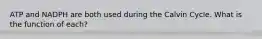 ATP and NADPH are both used during the Calvin Cycle. What is the function of each?