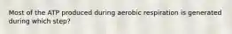 Most of the ATP produced during aerobic respiration is generated during which step?