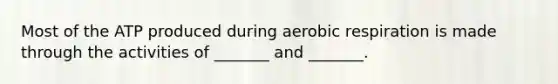 Most of the ATP produced during aerobic respiration is made through the activities of _______ and _______.