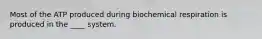 ​Most of the ATP produced during biochemical respiration is produced in the ____ system.