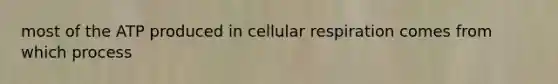 most of the ATP produced in cellular respiration comes from which process