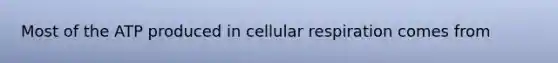 Most of the ATP produced in cellular respiration comes from