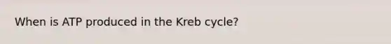 When is ATP produced in the Kreb cycle?