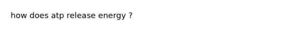 how does atp release energy ?