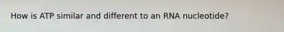 How is ATP similar and different to an RNA nucleotide?