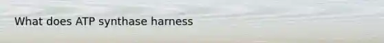 What does ATP synthase harness