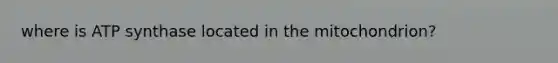 where is ATP synthase located in the mitochondrion?