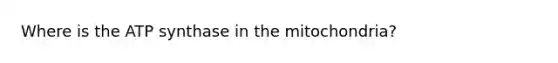 Where is the ATP synthase in the mitochondria?