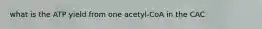 what is the ATP yield from one acetyl-CoA in the CAC