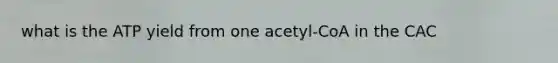 what is the ATP yield from one acetyl-CoA in the CAC