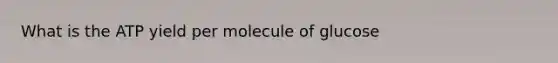 What is the ATP yield per molecule of glucose