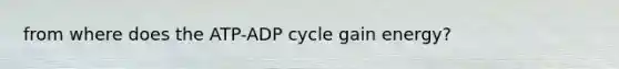 from where does the ATP-ADP cycle gain energy?