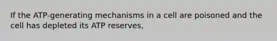 If the ATP-generating mechanisms in a cell are poisoned and the cell has depleted its ATP reserves,