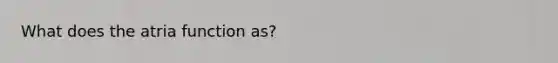 What does the atria function as?