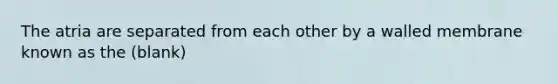 The atria are separated from each other by a walled membrane known as the (blank)