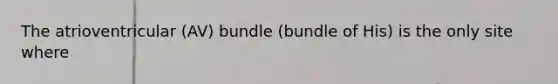 The atrioventricular (AV) bundle (bundle of His) is the only site where