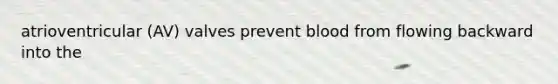 atrioventricular (AV) valves prevent blood from flowing backward into the