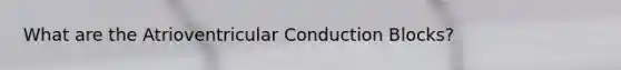 What are the Atrioventricular Conduction Blocks?