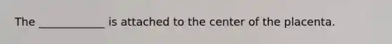 The ____________ is attached to the center of the placenta.