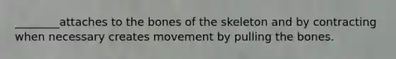 ________attaches to the bones of the skeleton and by contracting when necessary creates movement by pulling the bones.