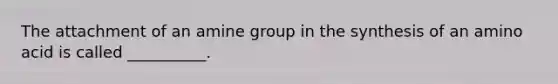 The attachment of an amine group in the synthesis of an amino acid is called __________.