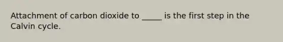 Attachment of carbon dioxide to _____ is the first step in the Calvin cycle.
