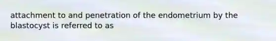 attachment to and penetration of the endometrium by the blastocyst is referred to as