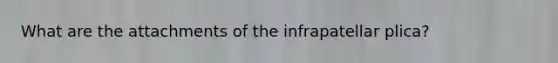 What are the attachments of the infrapatellar plica?