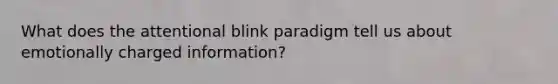 What does the attentional blink paradigm tell us about emotionally charged information?