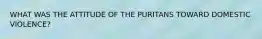WHAT WAS THE ATTITUDE OF THE PURITANS TOWARD DOMESTIC VIOLENCE?