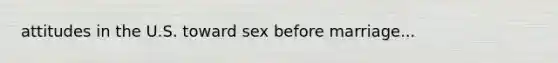 attitudes in the U.S. toward sex before marriage...