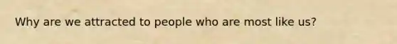 Why are we attracted to people who are most like us?